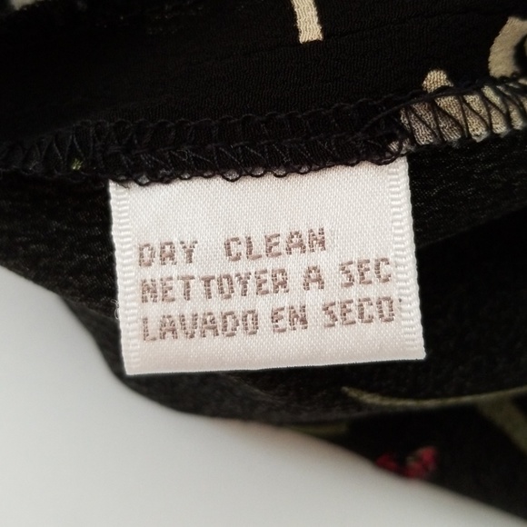 Vintage JNY Blk Floral, Button-Front Dress, 12P - Picture 5 of 5